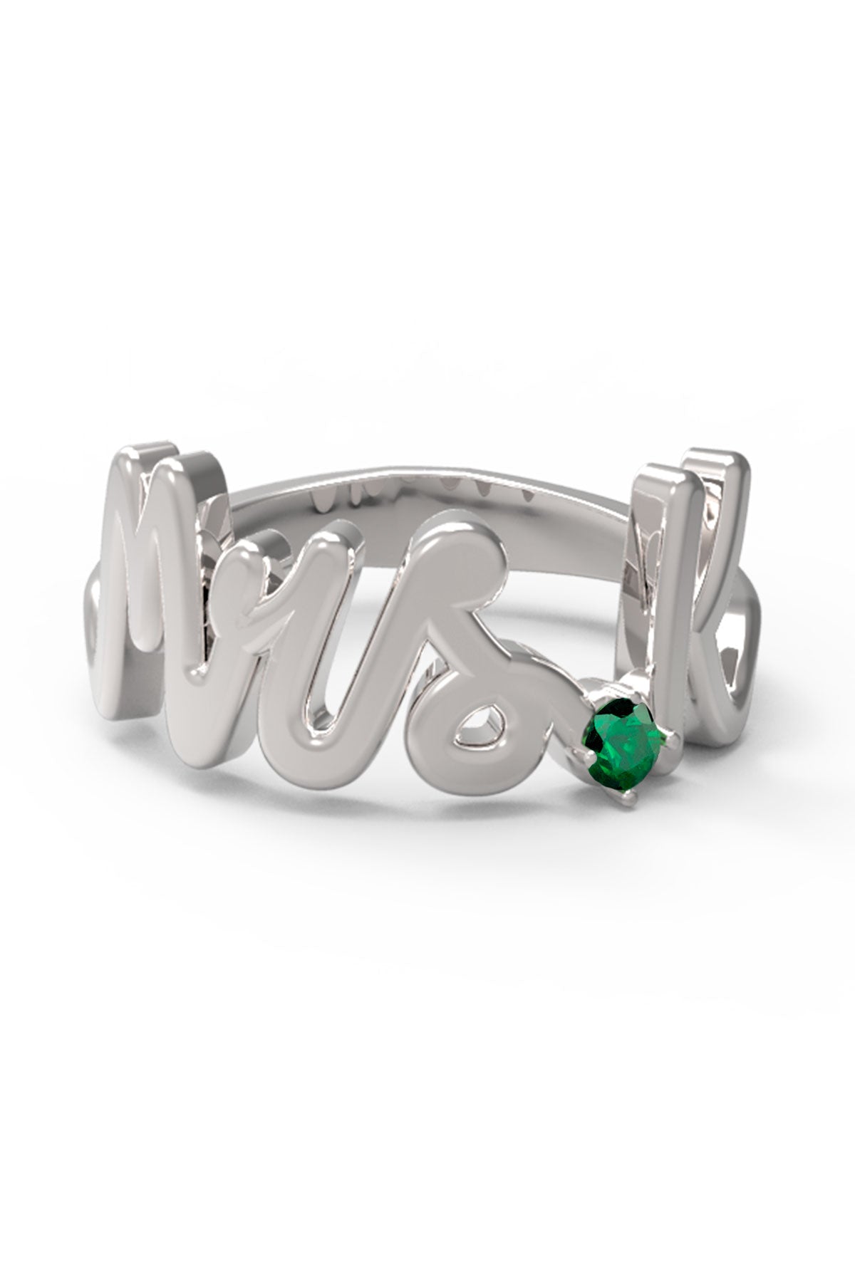 K / White Gold / Emerald