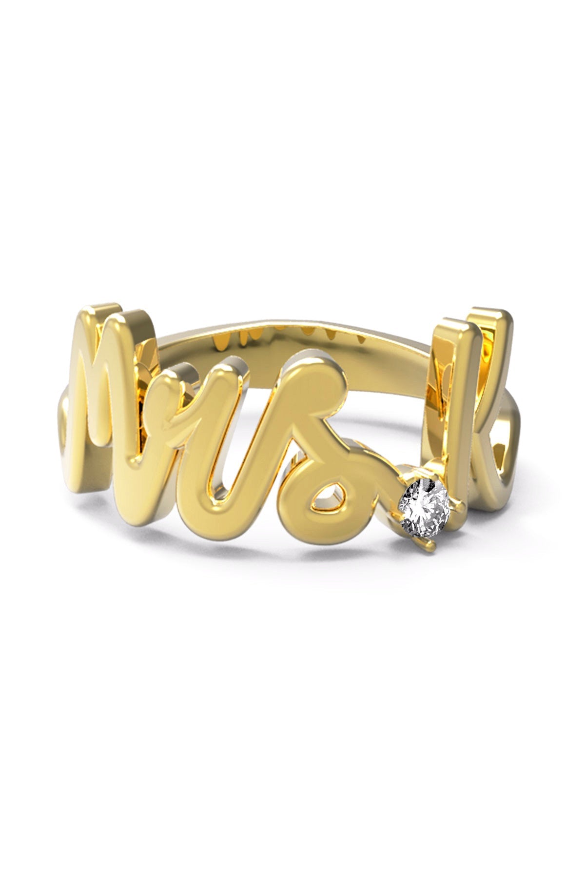 K / Yellow Gold / White Diamond