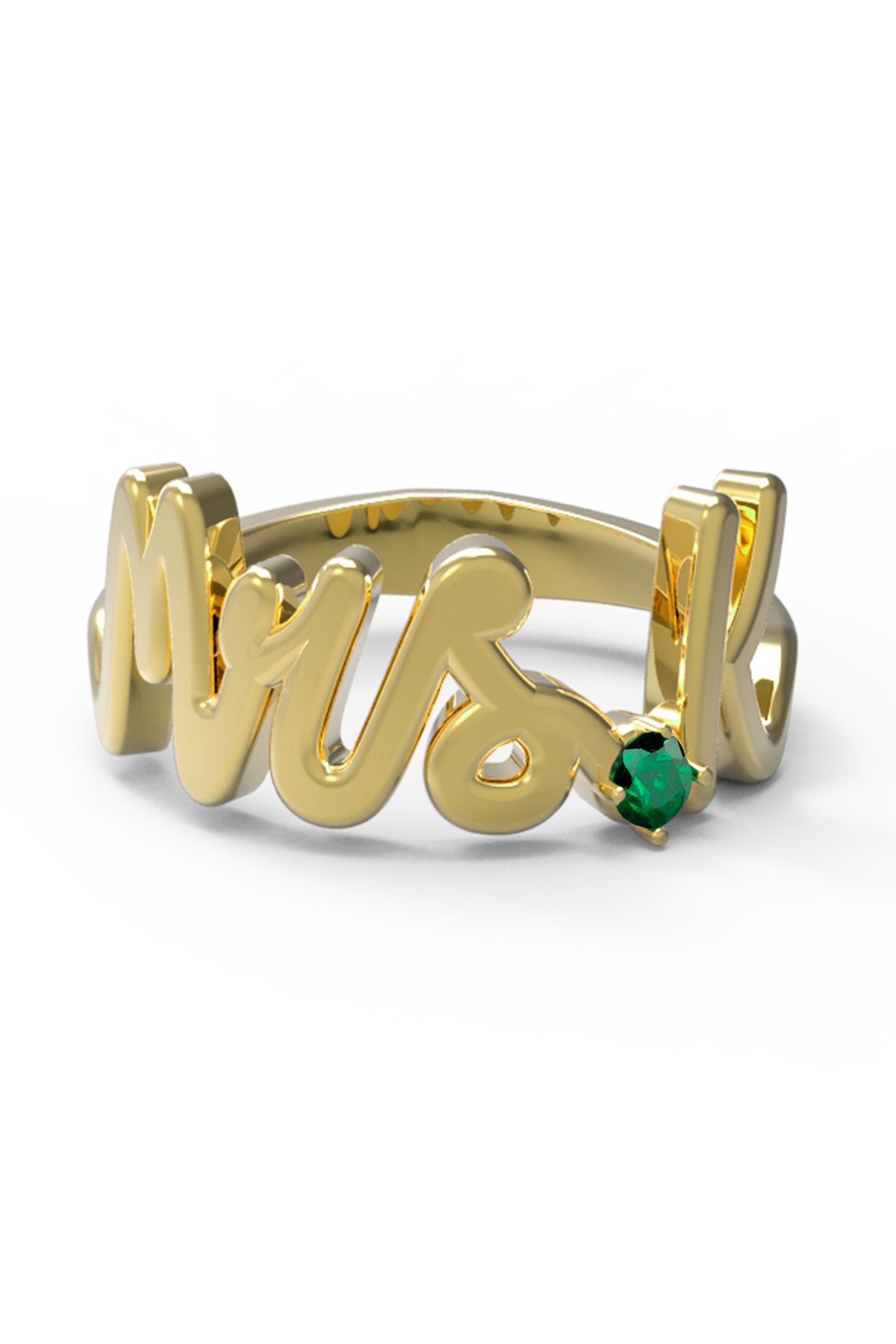 K / Yellow Gold / Emerald