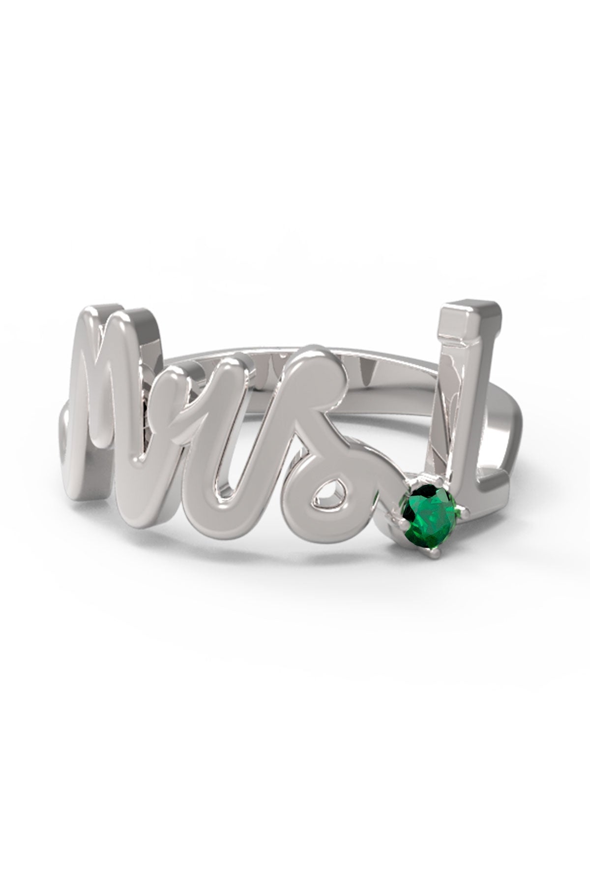 L / White Gold / Emerald