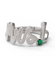 L / White Gold / Emerald