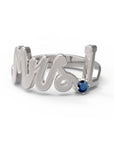 L / White Gold / Sapphire
