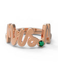 M / Rose Gold / Emerald