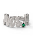 M / White Gold / Emerald