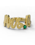 M / Yellow Gold / Emerald