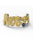 O / Yellow Gold / Sapphire