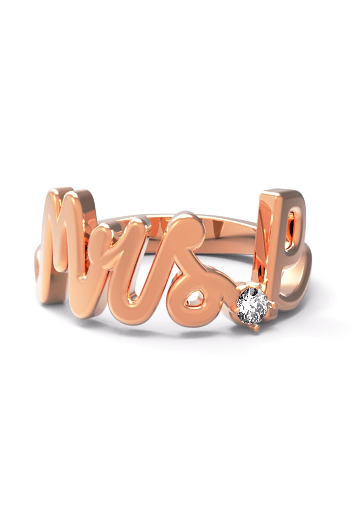 P / Rose Gold / White Diamond