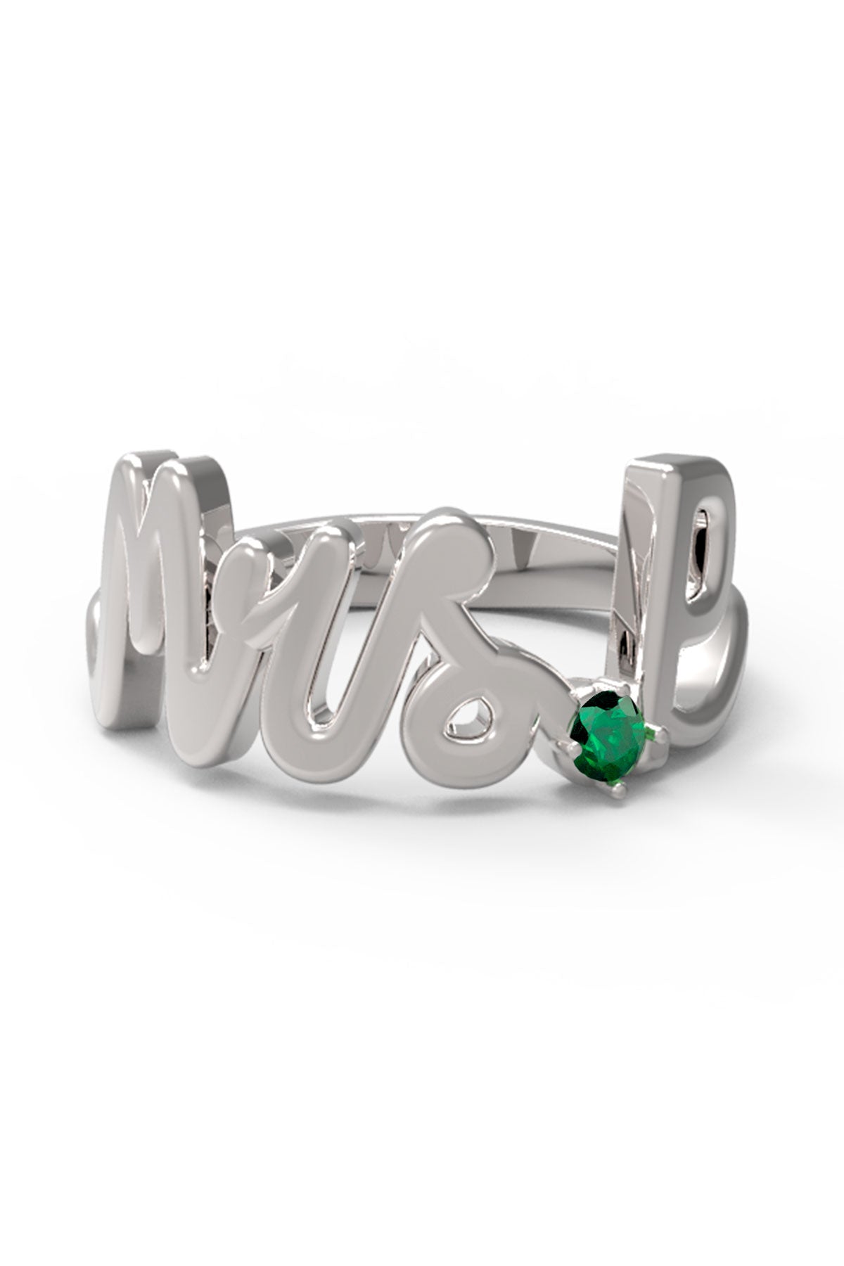 P / White Gold / Emerald