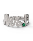 P / White Gold / Emerald