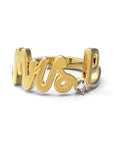 P / Yellow Gold / White Diamond