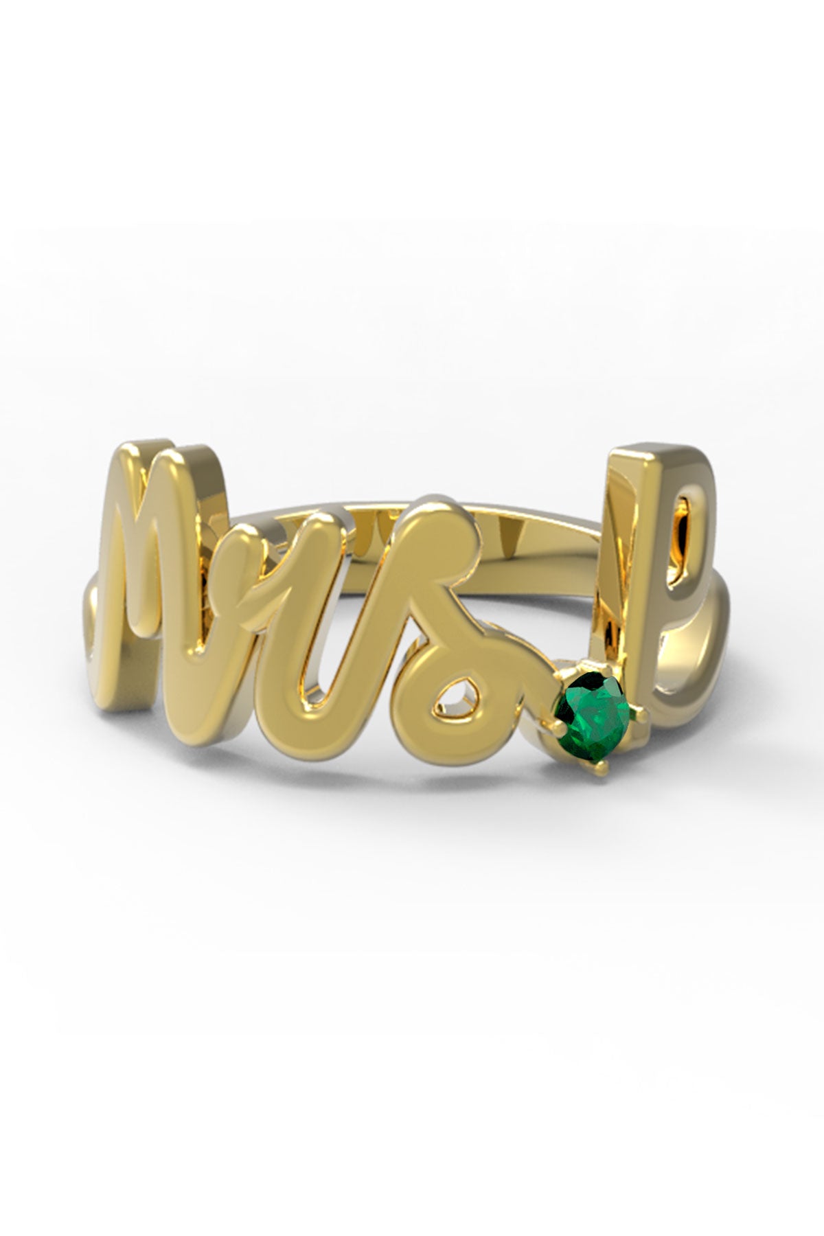 P / Yellow Gold / Emerald