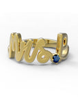P / Yellow Gold / Sapphire