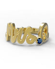 Q / Yellow Gold / Sapphire