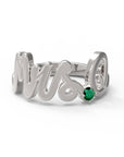 Q / White Gold / Emerald