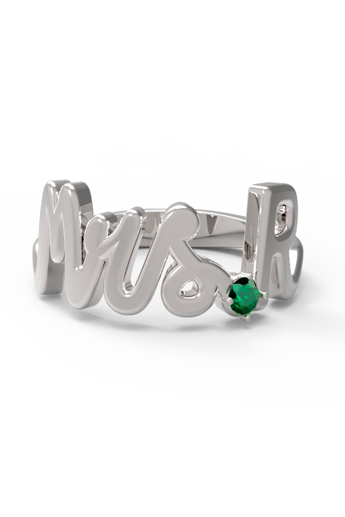 R / White Gold / Emerald
