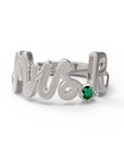 R / White Gold / Emerald
