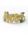 T / Yellow Gold / Emerald