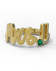 U / Yellow Gold / Emerald