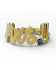 U / Yellow Gold / Sapphire