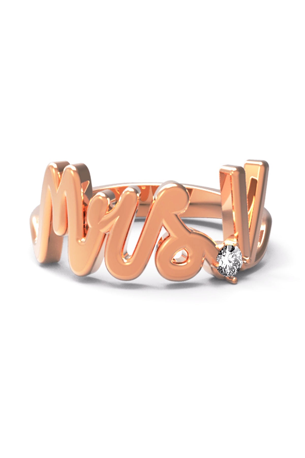 V / Rose Gold / White Diamond