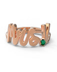 V / Rose Gold / Emerald