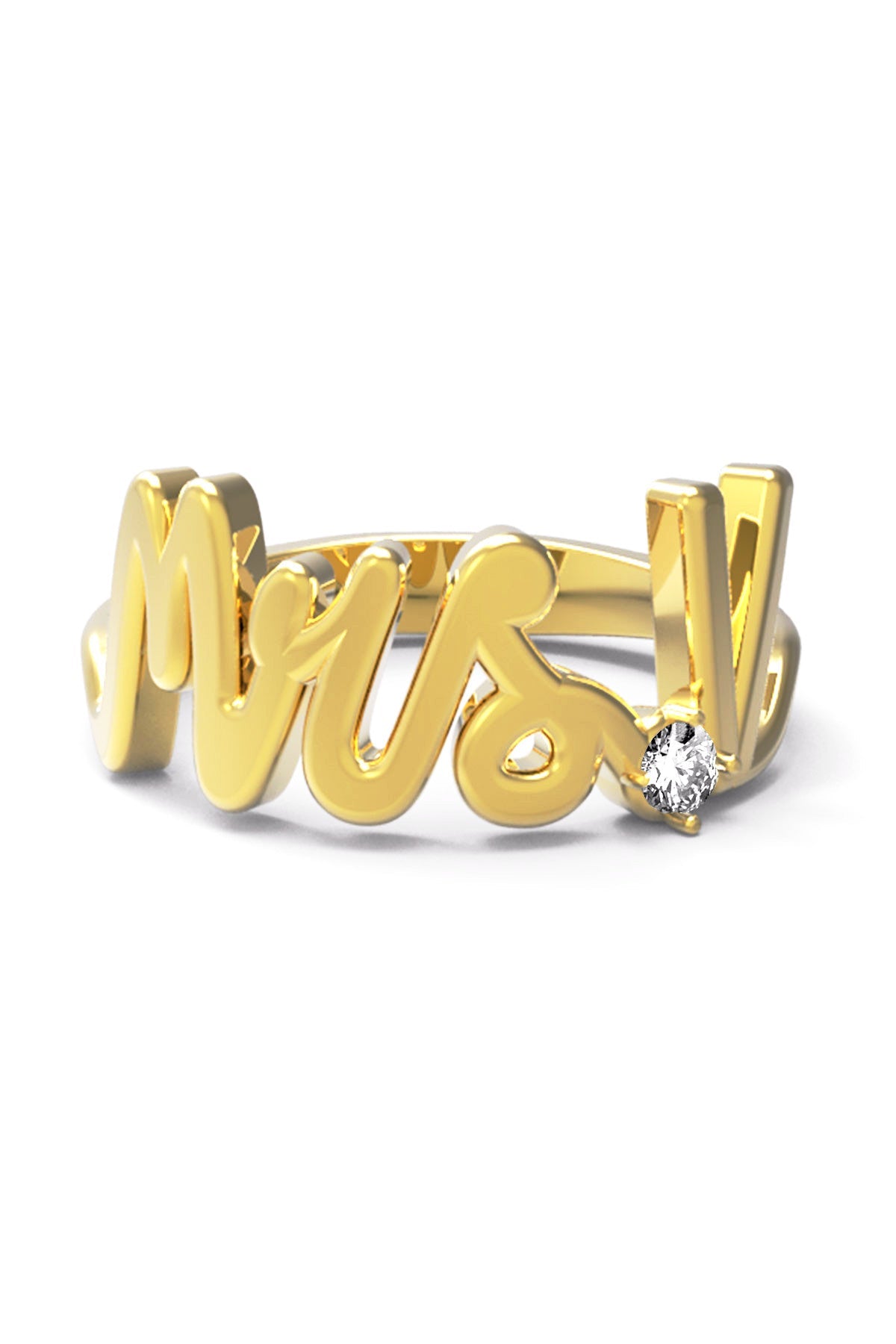 V / Yellow Gold / White Diamond