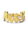 V / Yellow Gold / White Diamond