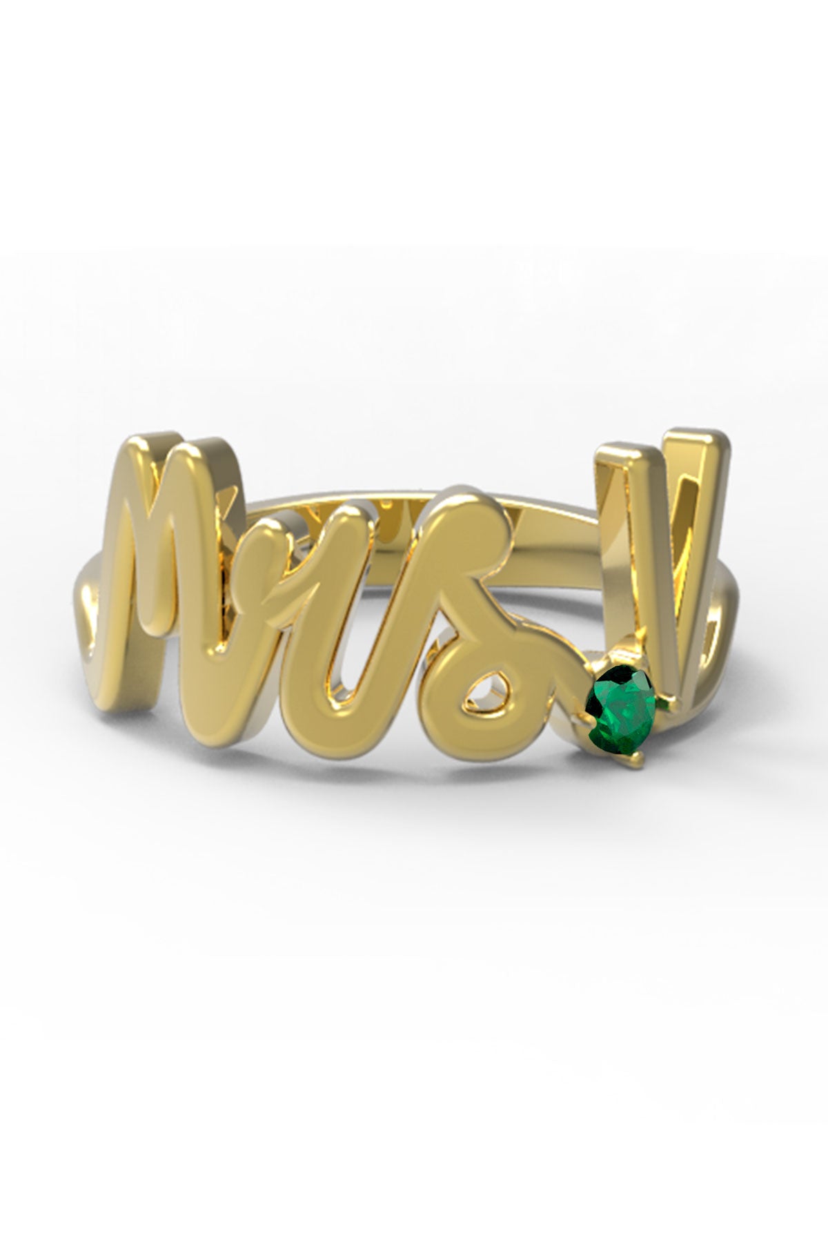 V / Yellow Gold / Emerald