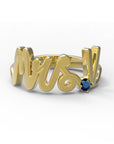 V / Yellow Gold / Sapphire