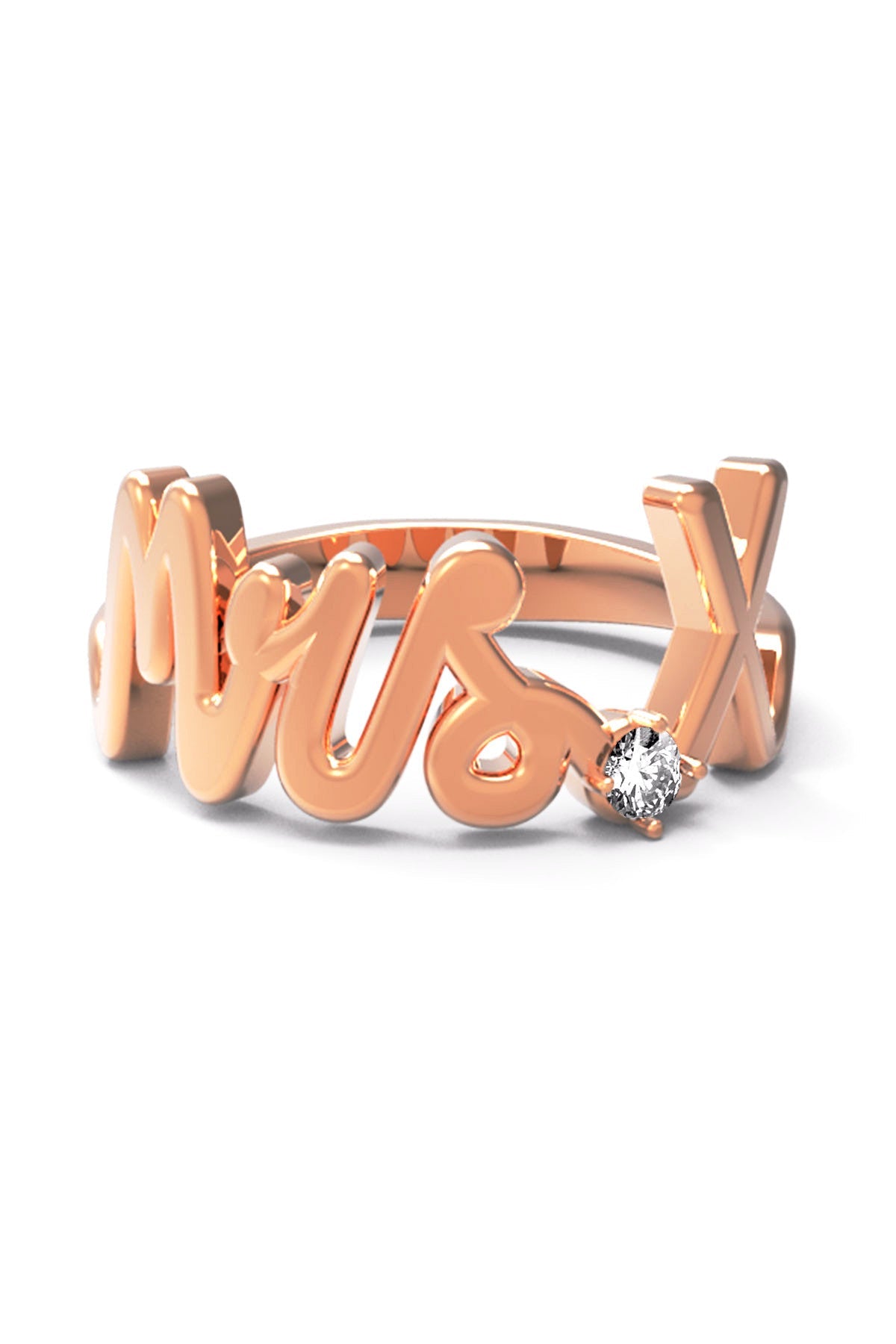 X / Rose Gold / White Diamond