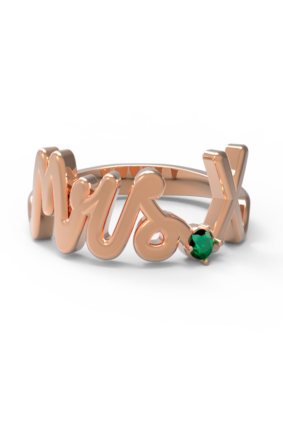 X / Rose Gold / Emerald
