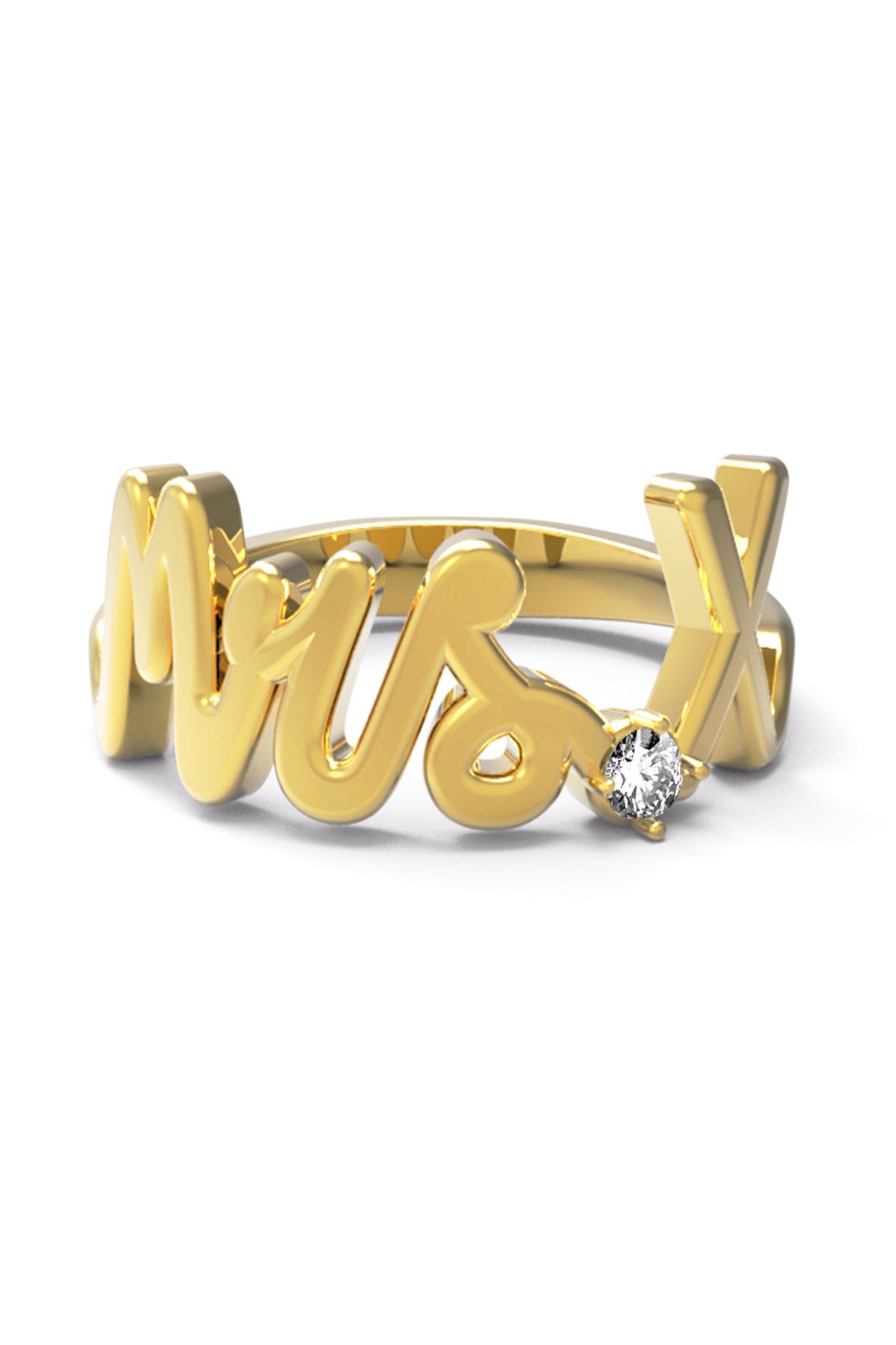 X / Yellow Gold / White Diamond