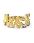 X / Yellow Gold / White Diamond