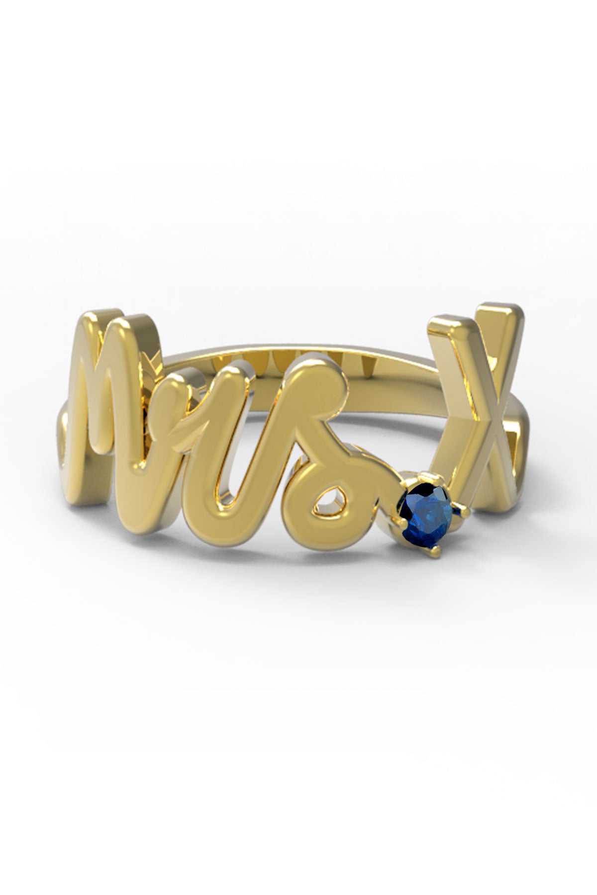 X / Yellow Gold / Sapphire
