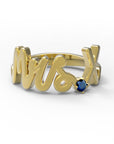 X / Yellow Gold / Sapphire