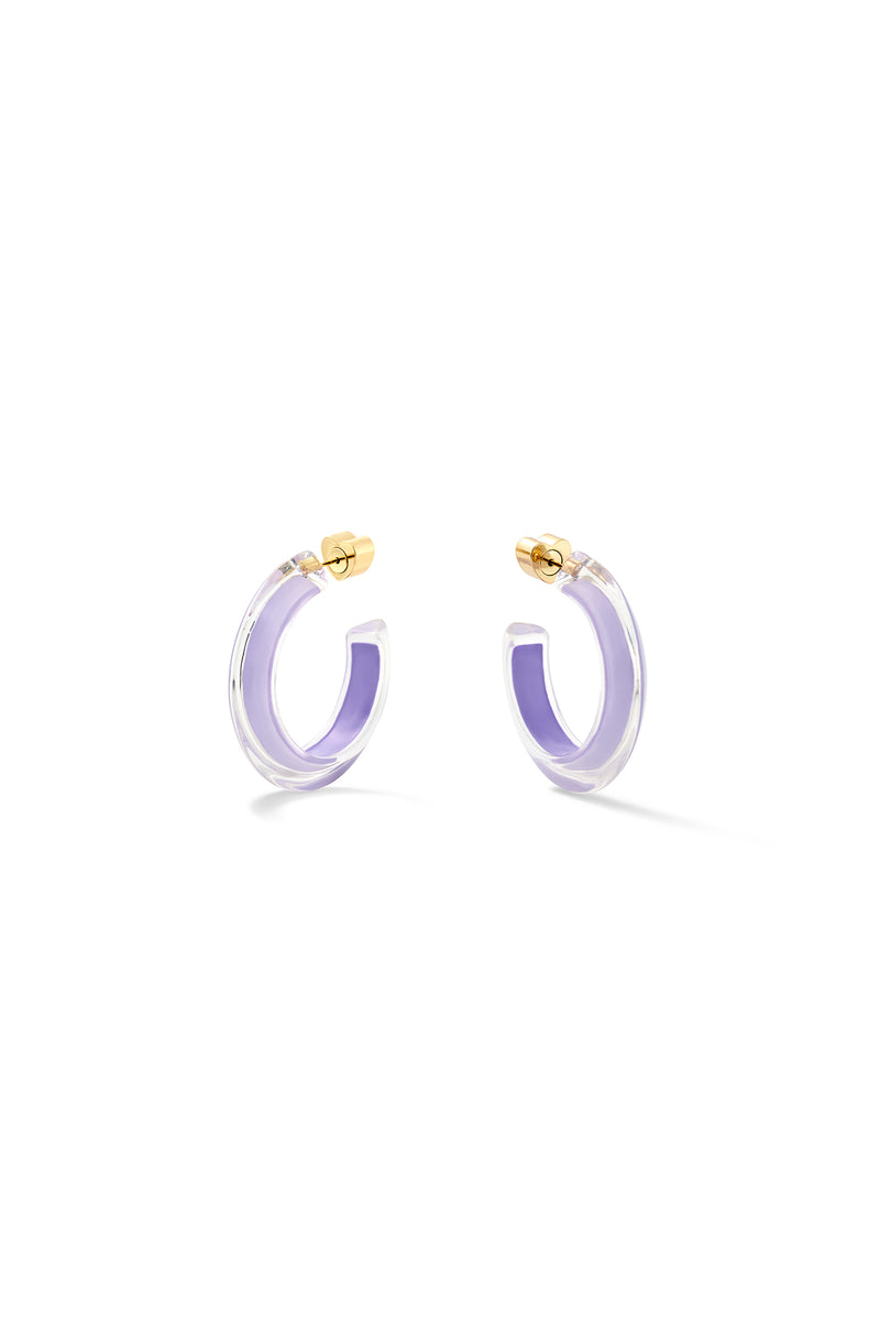 Alison Lou Lucite Small Jelly Hoop Earrings - Black, 14K Yellow