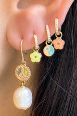 Peace Out Pearl Drop Earring - In Stock