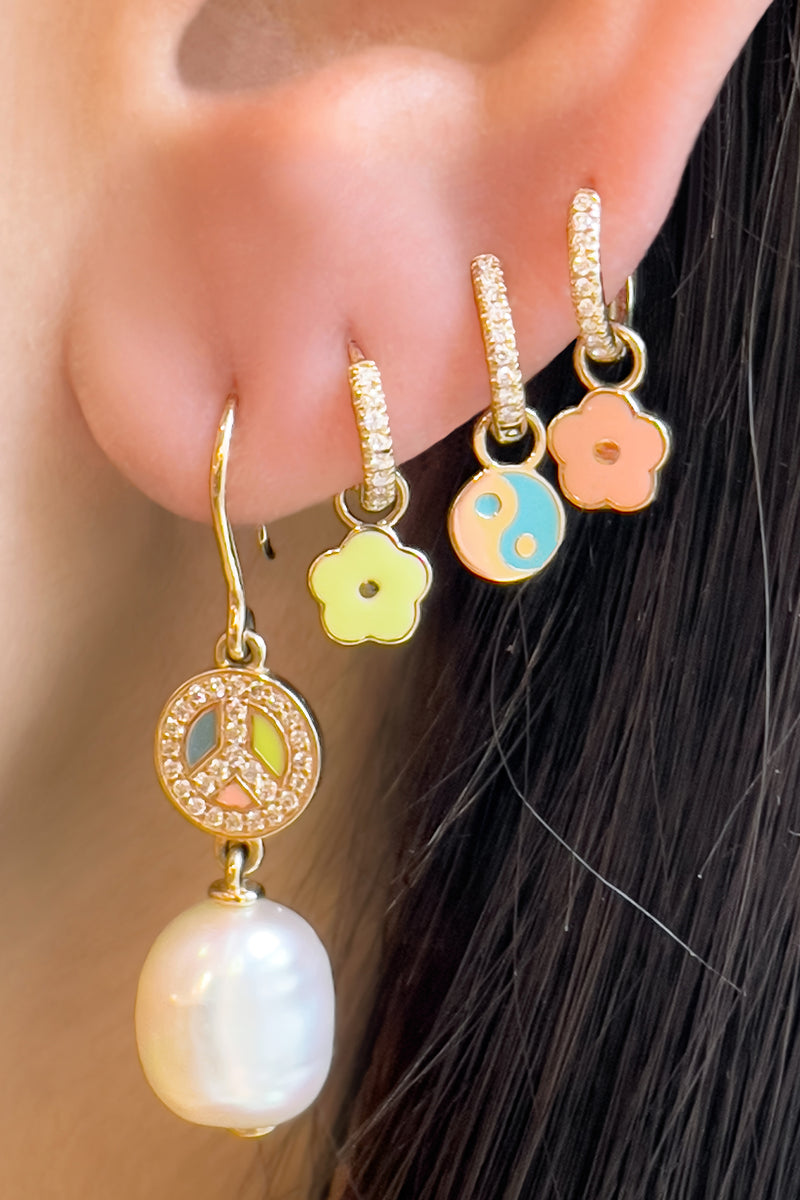 Peace Out Pearl Drop Earring - In Stock