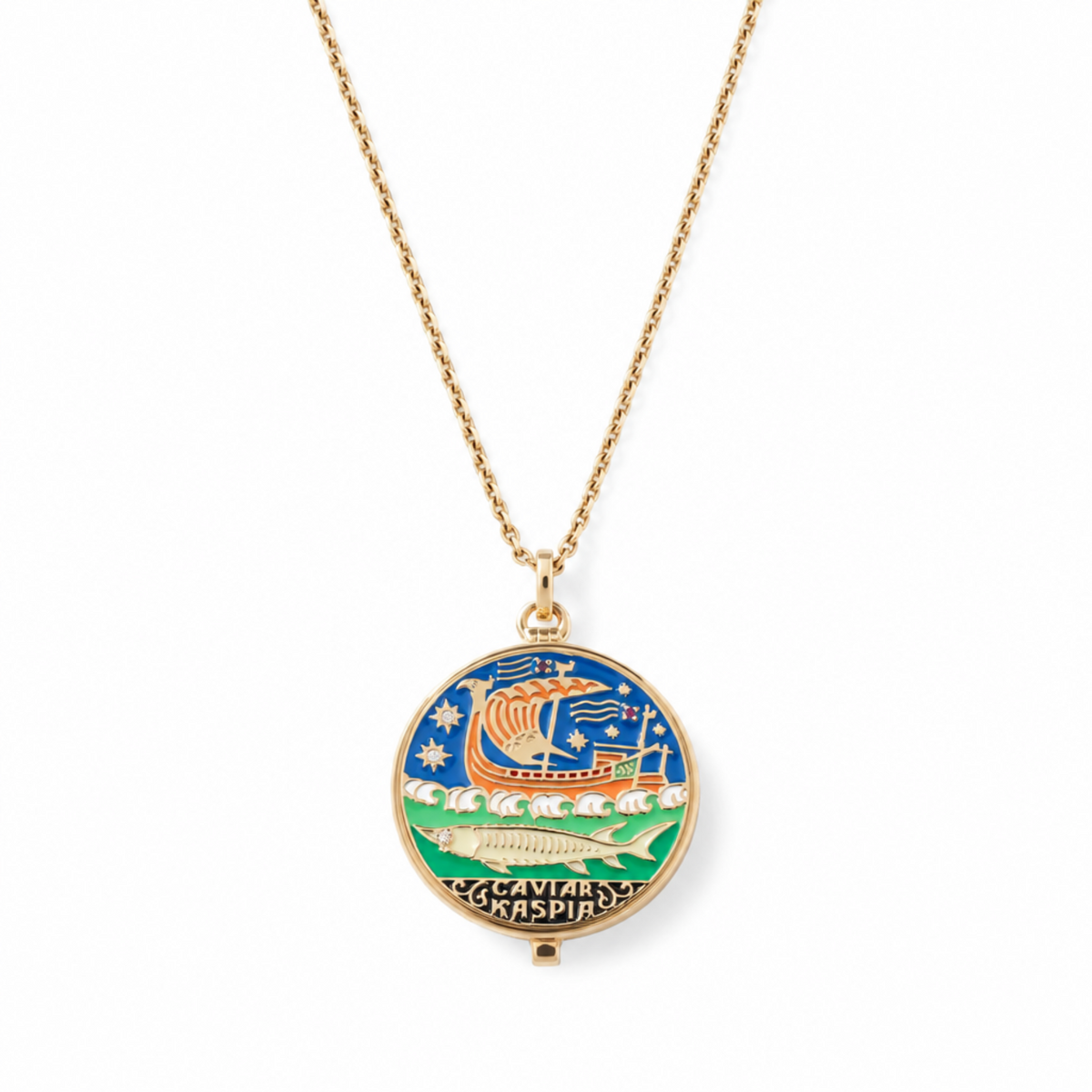 additional — Caviar Kaspia Necklace with Large Caviar Tin Pendant - Madison