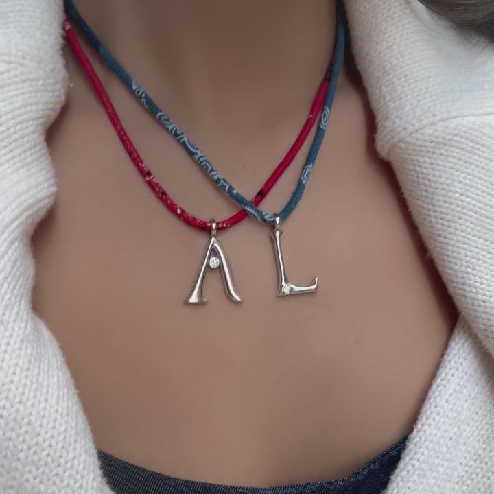 Edge Letter on Bandana Cord