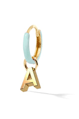Letter Enamel Huggie - Vert Clair