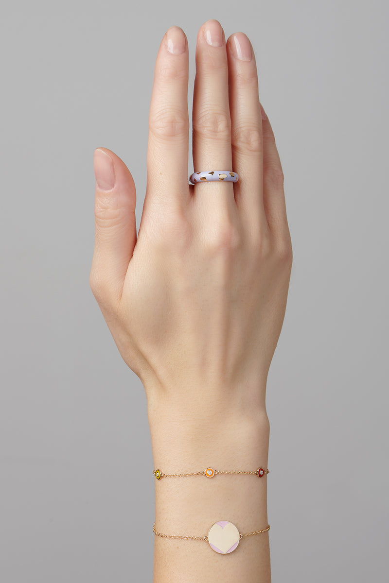 Diamond Enamel Bezel By the Yard Bracelet