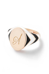 Stripe Signet Ring