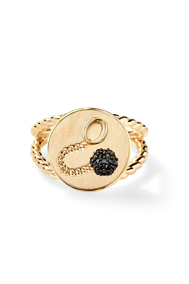 Ball and Chain Signet Ring - In Stock