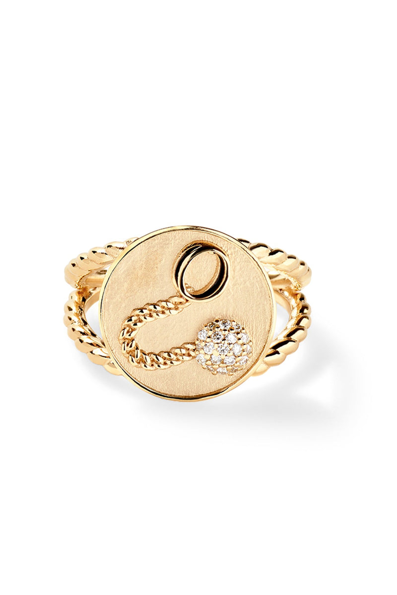Ball and Chain Signet Ring - In Stock