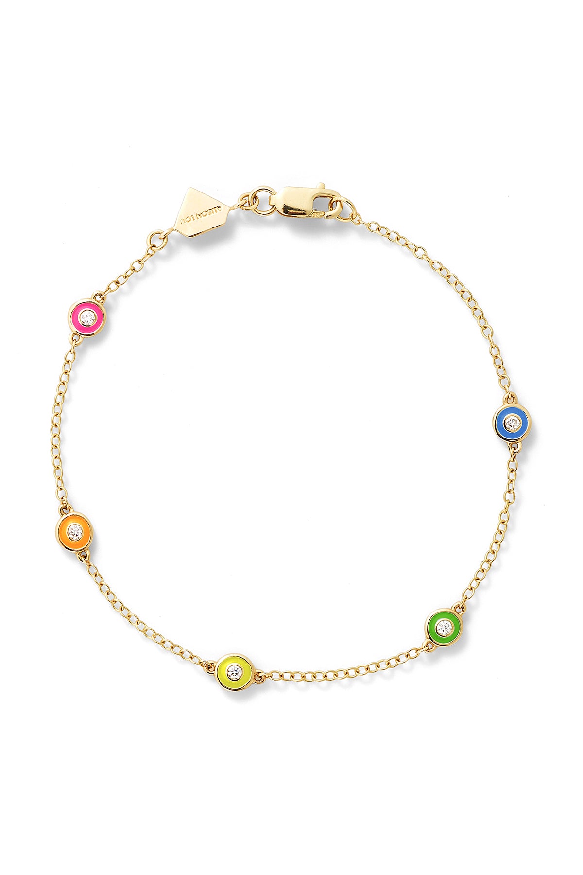 Diamond Enamel Bezel By the Yard Bracelet