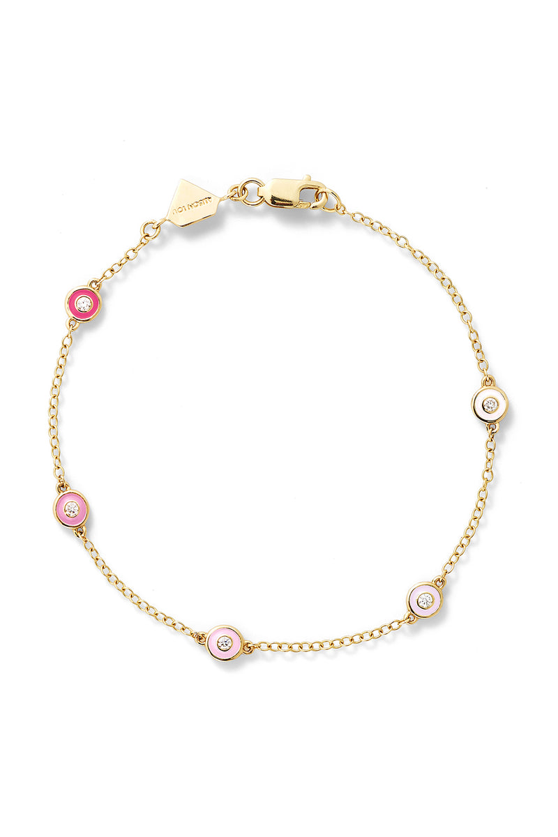 Diamond Enamel Bezel By the Yard Bracelet