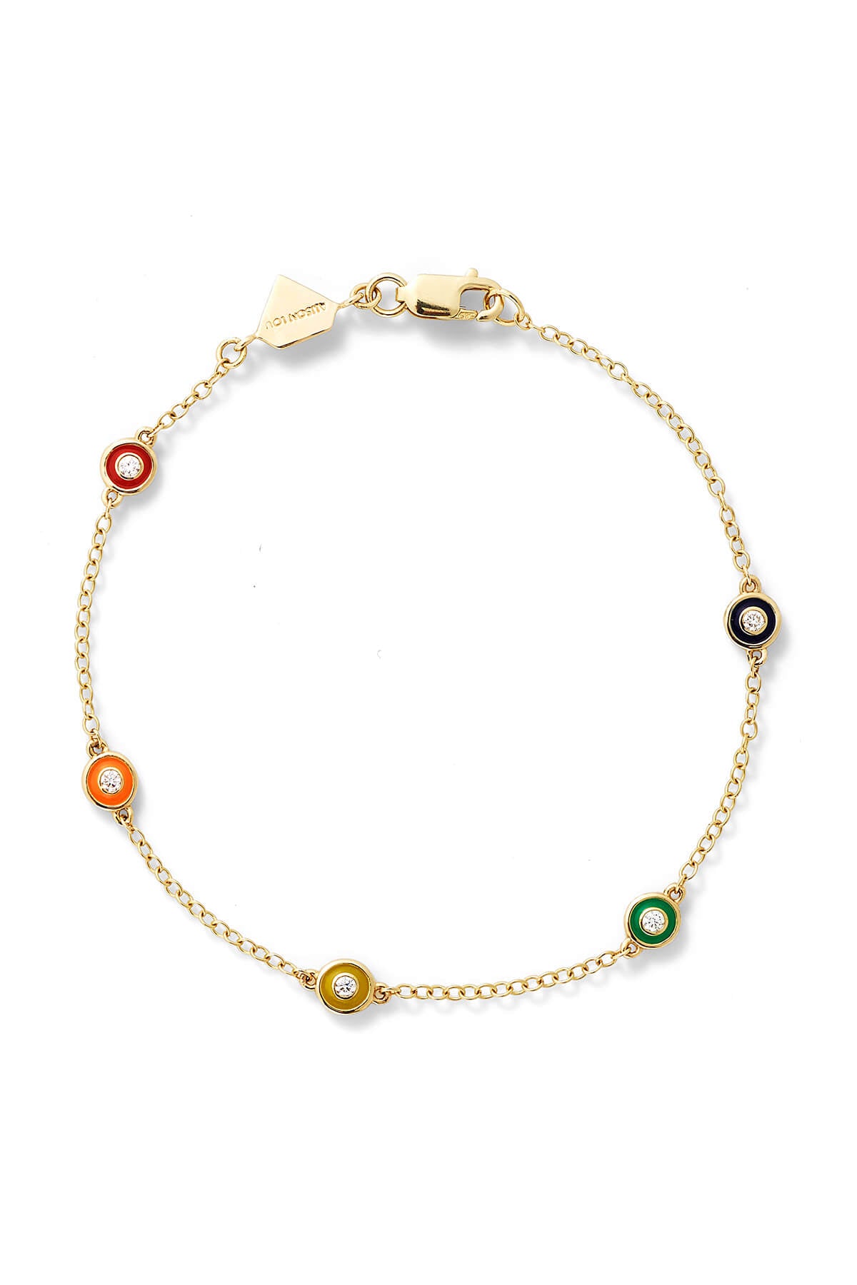 Diamond Enamel Bezel By the Yard Bracelet