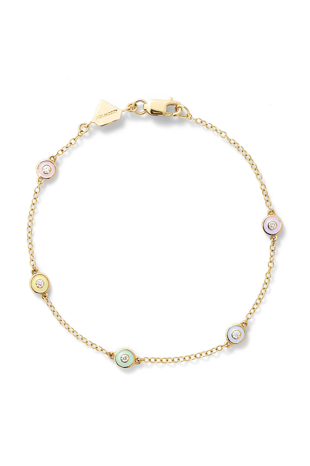 Diamond Enamel Bezel By the Yard Bracelet