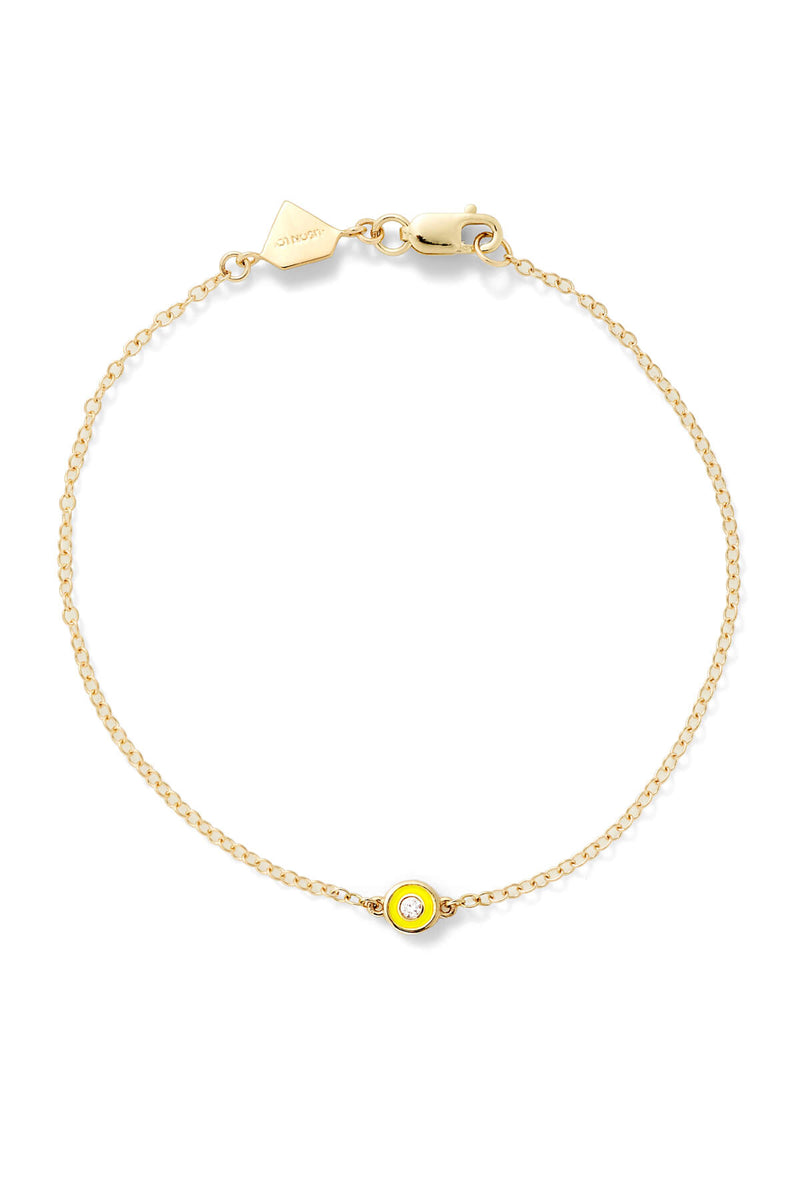 Diamond Enamel Bezel Bracelet